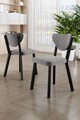 Set scaune 4 piese, Charlotte, Arfe, Gri/Negru