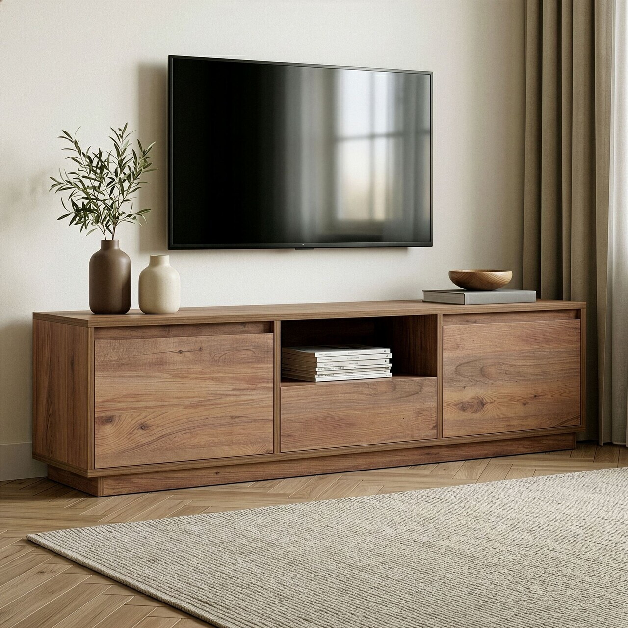 Comoda TV, Hanah Home, Vanguard, 160x42x30 cm, PAL, Maro