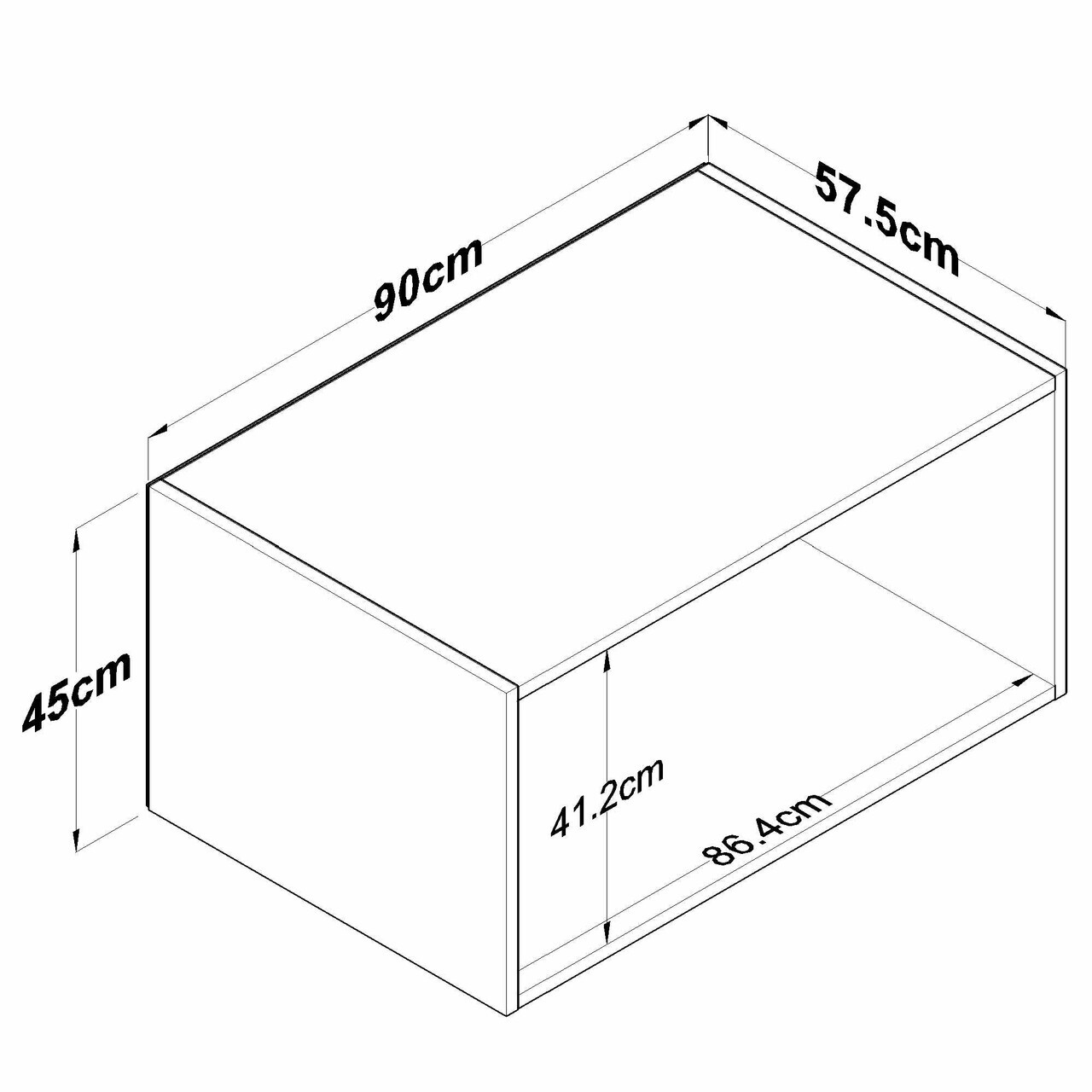 Dulap pentru haine, Hanah Home, BA269, 90x45x57.5 cm, Gresie — imaginea 9