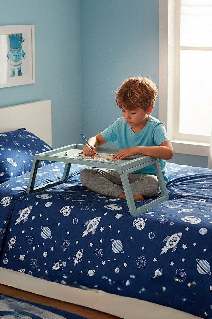 Masuta laptop, Hanah Home, Lavine, 56x26.3x36 cm, PLASTIC, Bleu — imaginea 3
