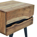 Noptiera Imena, Pakoworld, 45x35x56 cm, lemn masiv/metal, natural/negru