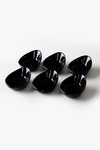 Set 6 recipiente pentru sosuri Mini Gondola, Keramika, 8 cm, ceramica, negru
