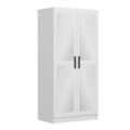Dulap pentru haine, Minerva, Kale Chain Mirror White, 90x190x52 cm, PAL, Alb