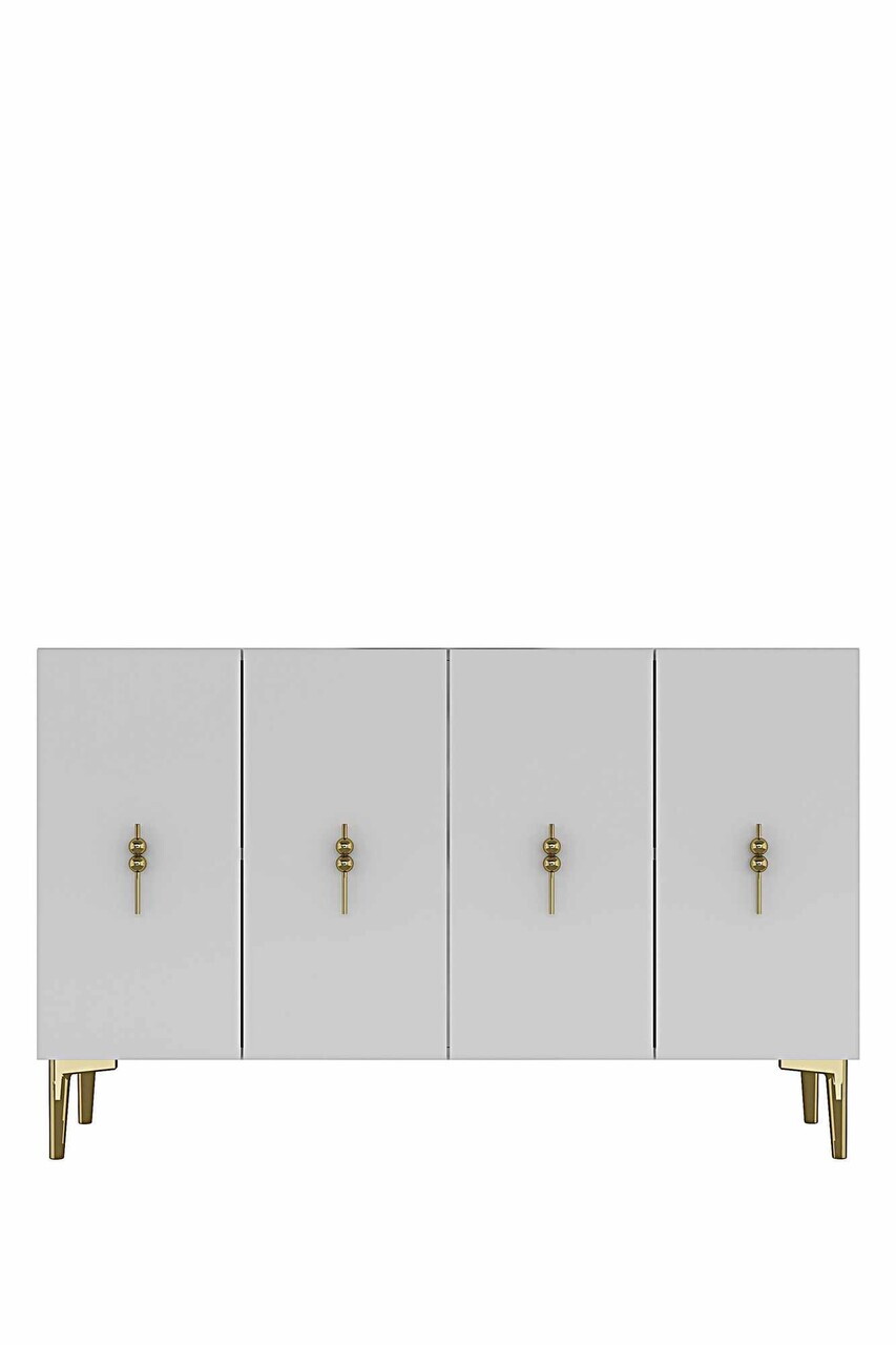 Consola, Hanah Home, Ayshe 120, 120x75x32 cm, Alb/Auriu — imaginea 5