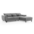 Coltar extensibil dreapta 4 locuri ELTAP, Foble, 267x196x100 cm, lemn/poliester, gri deschis