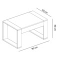 Masuta de cafea Rima, Pakoworld, 90x50x40 cm, PAL melaminat, alb/walnut