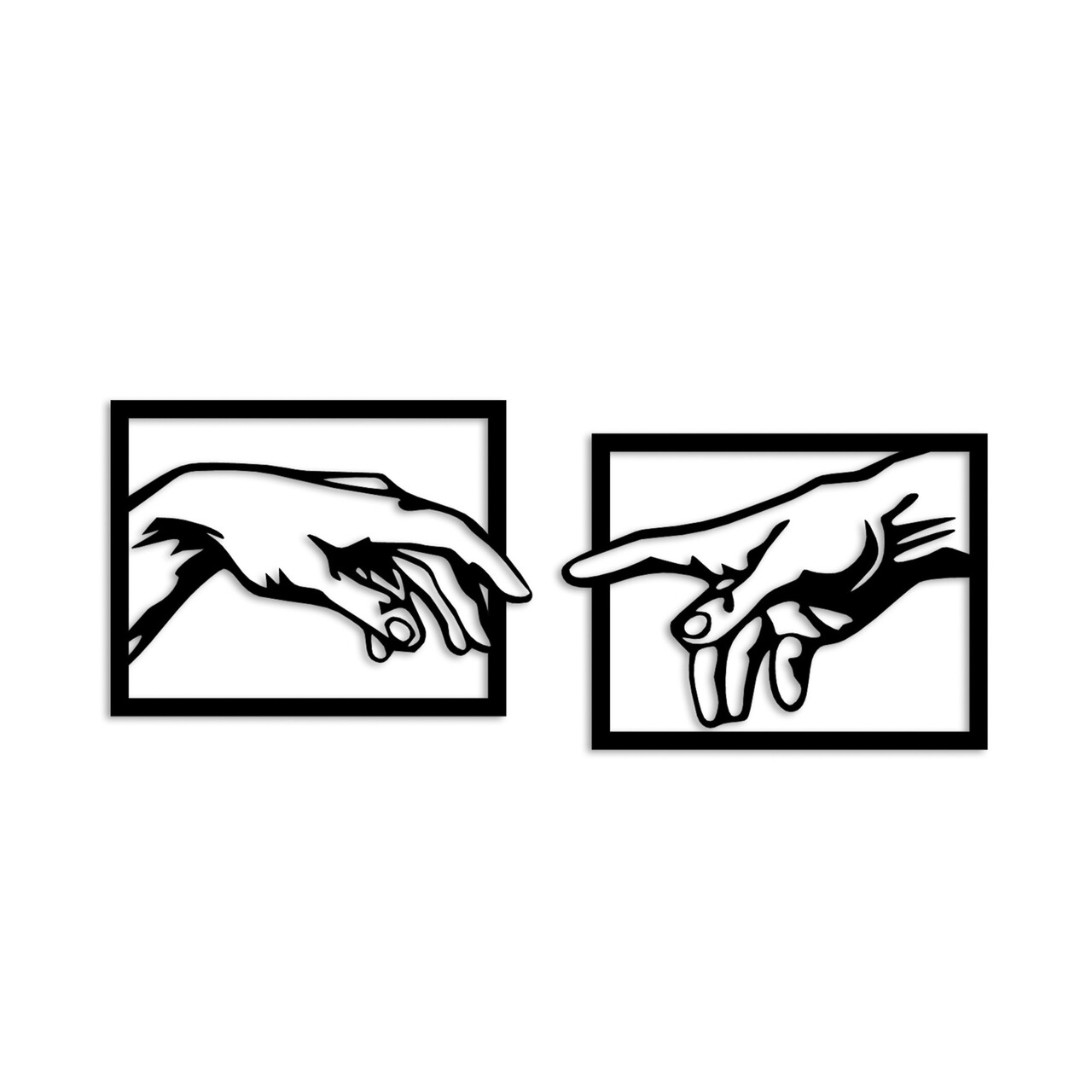 Decoratiune de perete, Hands, Dimensiune: 36 x 49 cm (2 bucăți), Negru - view 5