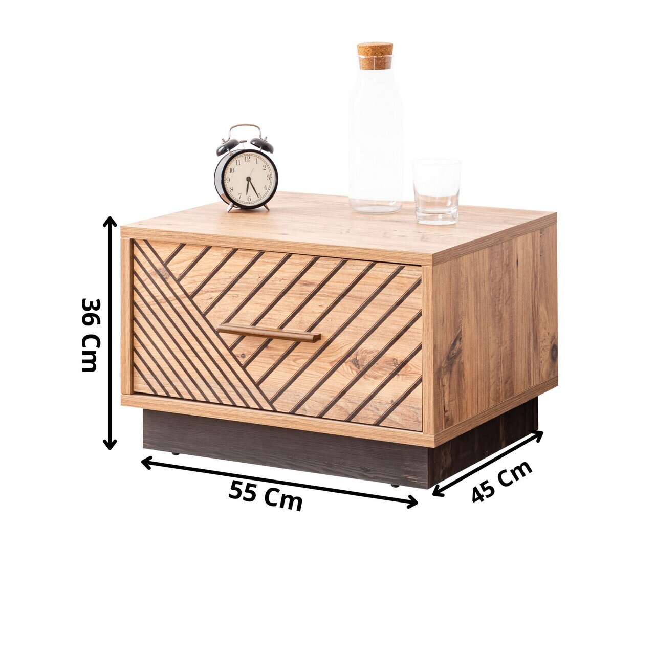 Noptiera, Hanah Home, Antik, 55x36x45 cm, PAL, Antracit/Maro - view 3