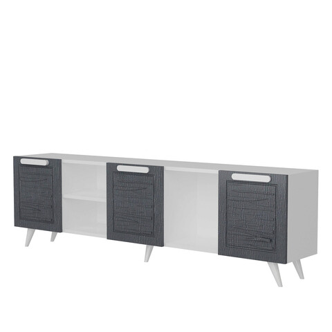 Comoda TV, Avva Home, Zena, 180x53x31.3 cm, Antracit/Alb - 1 | YEO