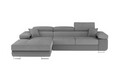 Coltar extensibil stanga 4 locuri ELTAP, Armd-54, Armando, 289x203x85 cm, lemn/poliester, gri deschis/gri