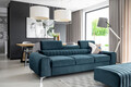 Canapea extensibila 3 locuri, ELTAP, SO-LAU-40NU, Laurence, 261x97x105 cm, lemn/poliester, albastru inchis