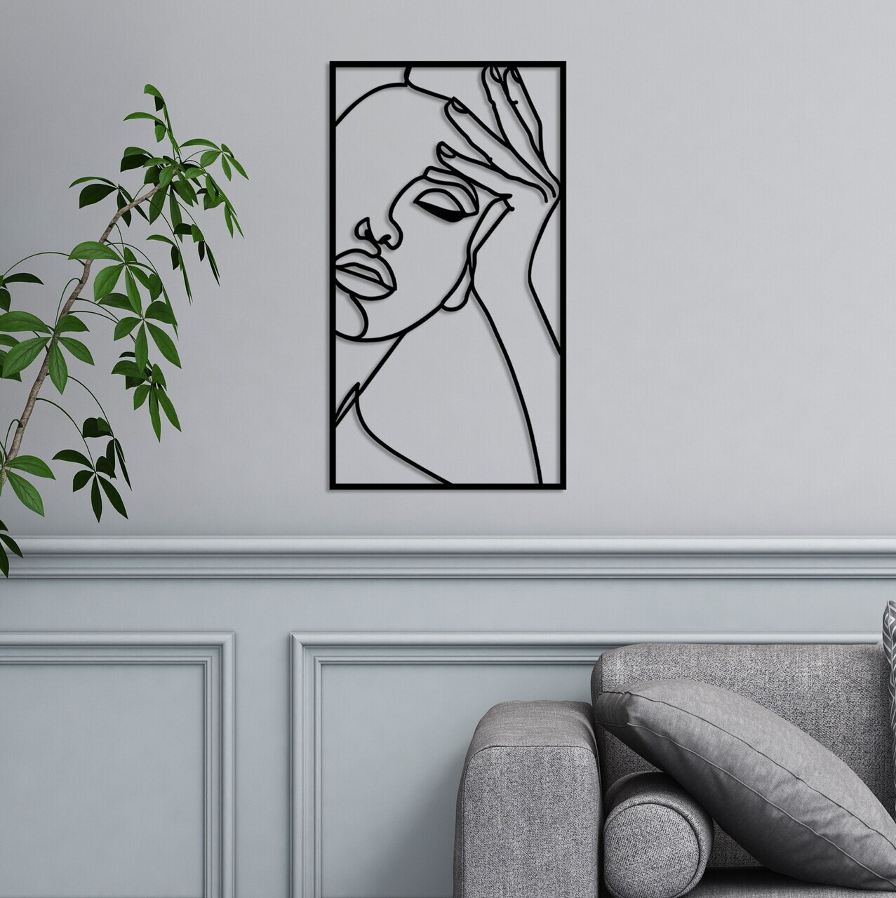 Decoratiune de perete, imagine, Dimensiune: 50 x 27 cm, Negru — imaginea 2