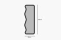Oglinda decorativa, Siam, Asel, 50x160x2.2 cm, MDF , Negru