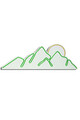 Decoratiune luminoasa LED, Mountain, Benzi flexibile de neon, DC 12 V, Verde galben