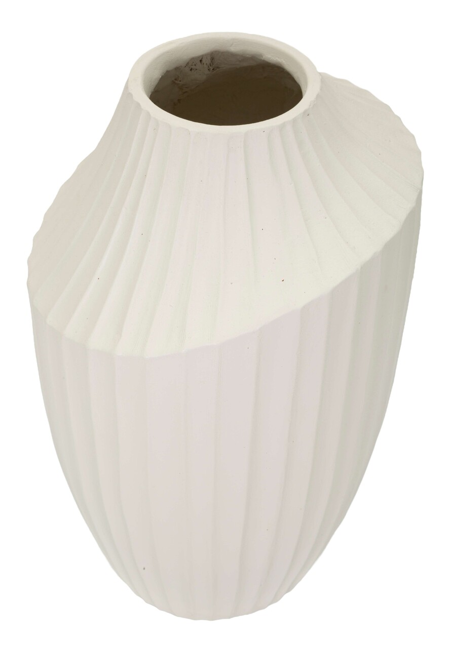 Vaza decorativa Ice, Mauro Ferretti, 22.5x38 cm, oxid de magneziu, crem