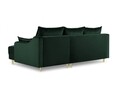 Coltar extensibil reversibil, Pansy, Mazzini Sofas, 4 locuri, cu lada de depozitare, 220x150x90 cm, catifea, verde bottle
