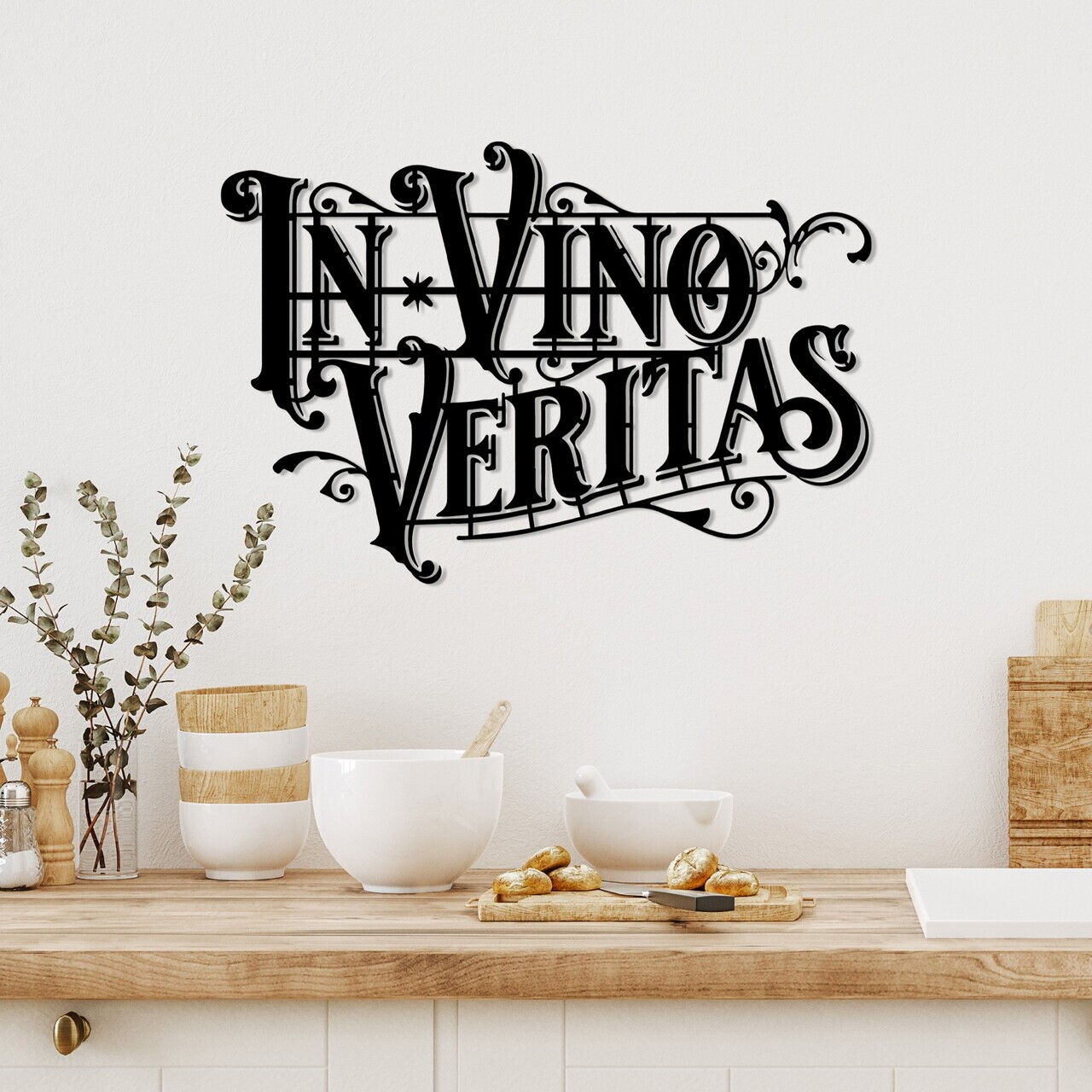 Decoratiune de perete, Veritas 2, Dimensiune: 60 x 41 cm, Negru — imaginea 2