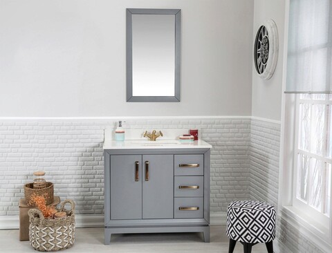 Set mobilier de baie (2 piese), jussara, michigan 36, gri inchis