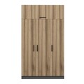 Dulap pentru haine, Minerva, Minar 3 Kapak 2 Çekmece 255, 135x255x52 cm, PAL, Dore / Antracit