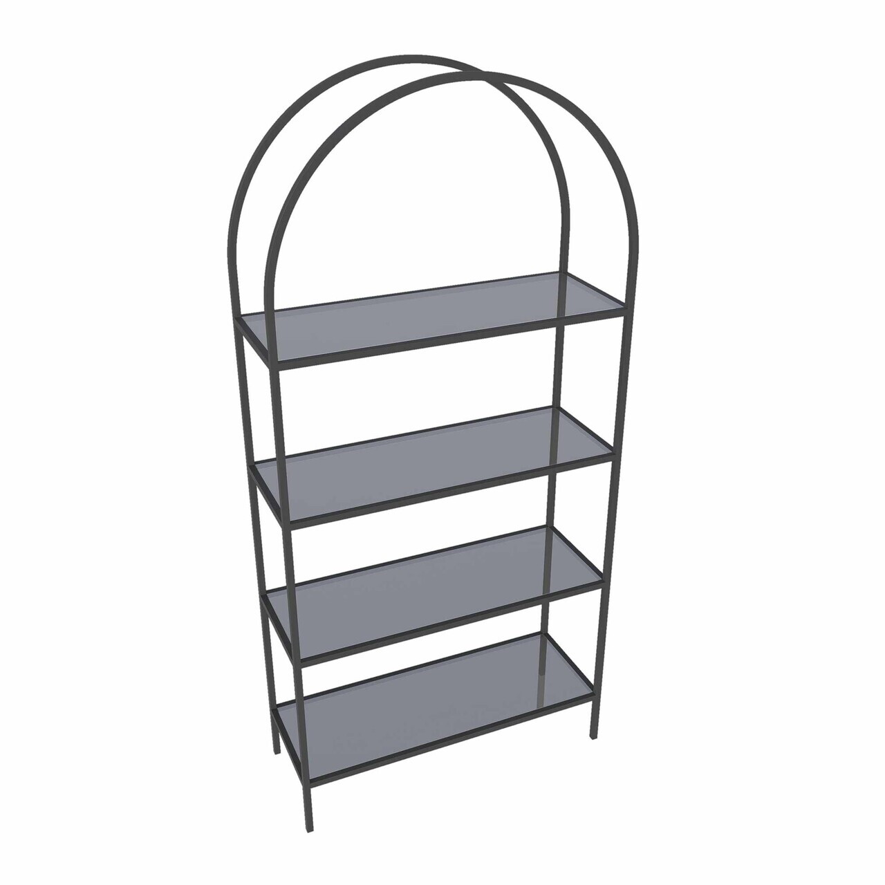Corp biblioteca, Hanah Home, Linda, 80x172x30 cm, Negru — imaginea 3