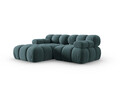 Coltar modular stanga 3 locuri, Bellis-51, Micadoni Home, 188x155x70 cm, catifea, turcoaz