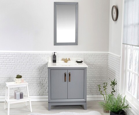Set mobilier de baie (2 piese), jussara, michigan 30, gri inchis