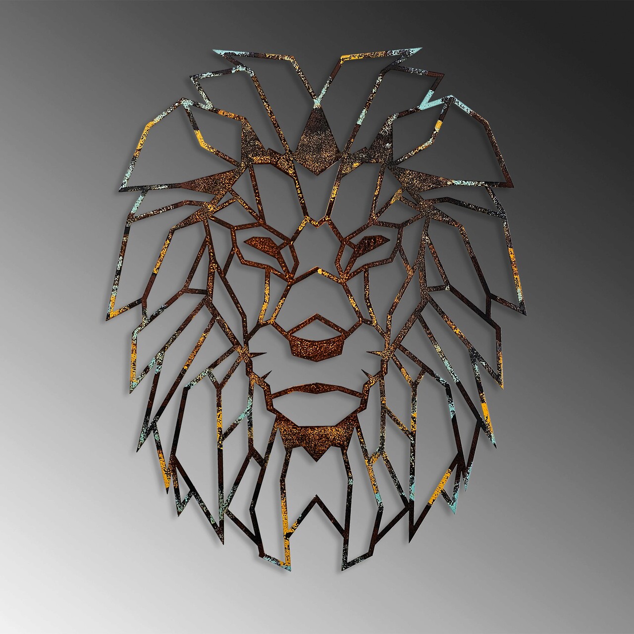 Decoratiune de perete, Lion, 40 x 50 cm, Multicolor - imagine 4