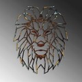 Decoratiune de perete, Lion, Metal, 40 x 50 cm, Multicolor