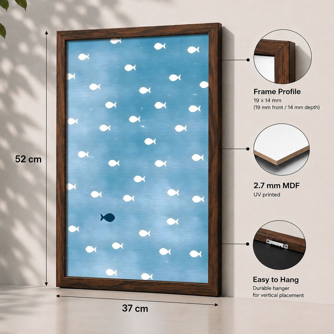 Tablou decorativ, 3752KACT-056, Fundal: 100% MDF (Grosime: 2,7 mm) Vopsire: Imprimare UV, Multicolor — imaginea 2