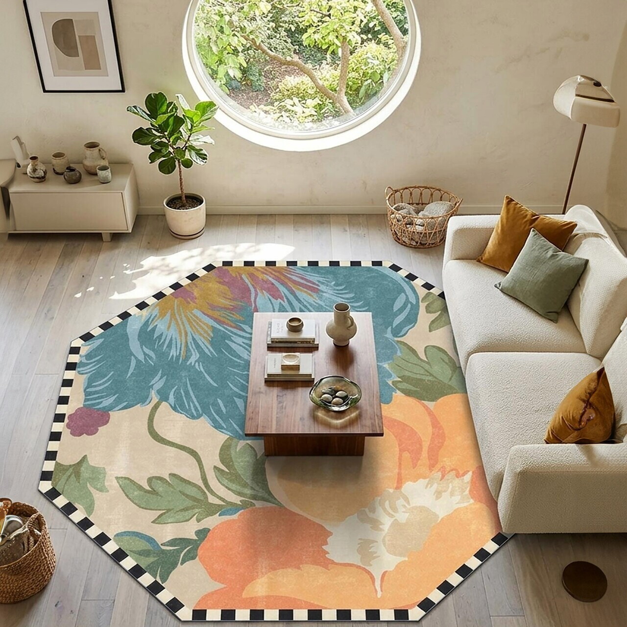 Covor, Fr394, 150x150 cm, Portocaliu — imaginea 2