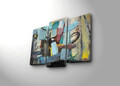 Set 3 tablouri decorative, 3PATK-89, Canvas, 20 x 39 cm, 2 piese, Multicolor