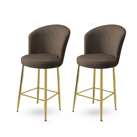 Set scaun de bar (2 bucăți), Charlotte, Alte, Metal, Antracit / Aur