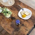 Masa dining Vasagle, Alinru, 120 x 75 x 75 cm, PAL/otel, maro rustic/negru