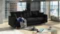 Canapea extensibila 3 locuri ELTAP, Ask07, Asgard, 233x92x93 cm, lemn/poliester, negru