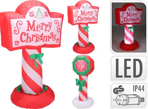 Decoratiune luminoasa gonflabila merry christmas, 50x70x122 cm, poliester, multicolor