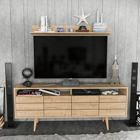 Comoda TV, Retricy, Ola, 160x35x64.5 cm, PAL, Maro mezoni.ro