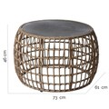 Masuta de cafea pentru gradina Ariki, 73 x 61 x 46 cm, otel/ratan sintetic/sticla temperata