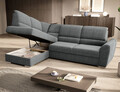 Coltar extensibil stanga 3 locuri ELTAP, LT-05VER, Siber, 270x186x93 cm, lemn/poliester, gri
