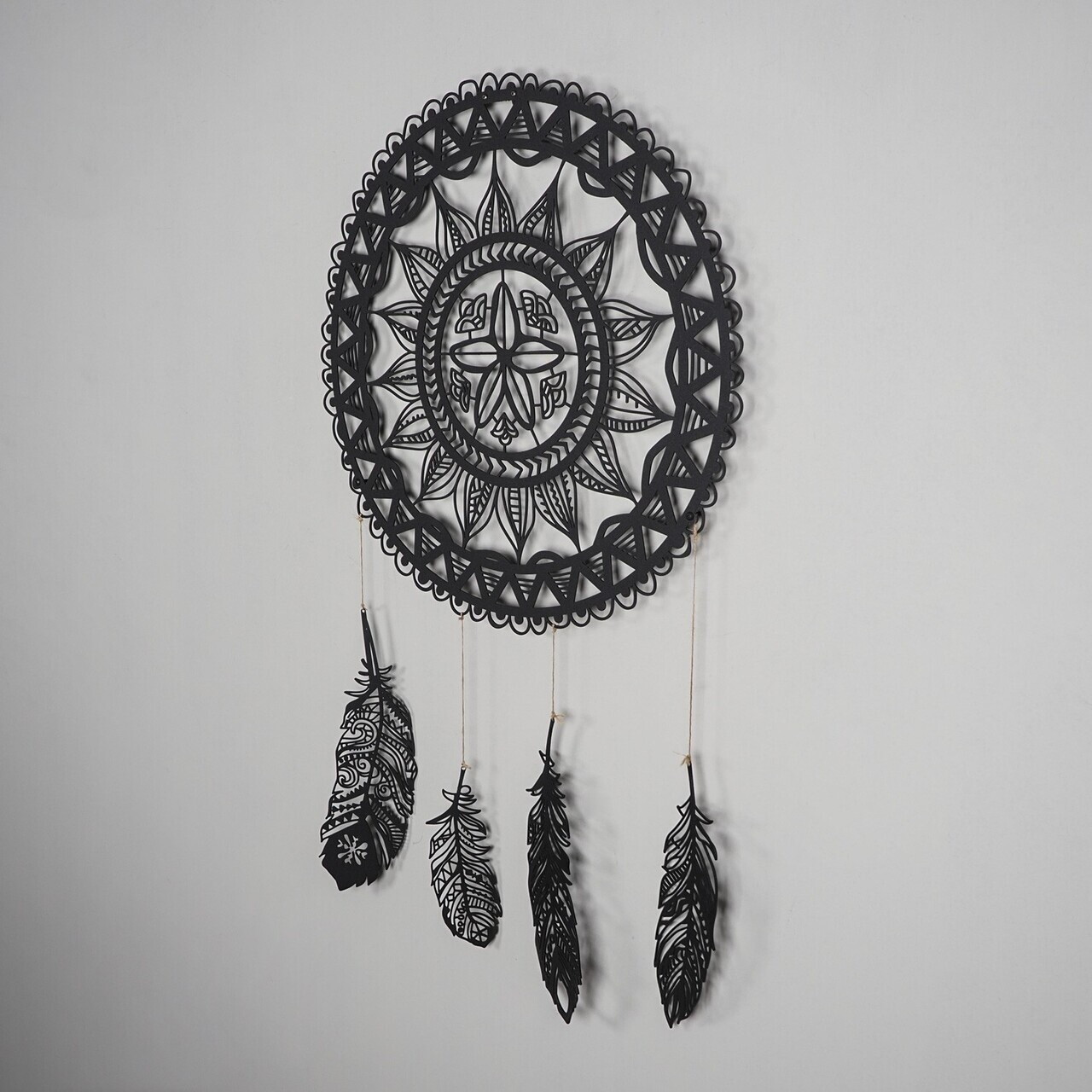 Decoratiune de perete, Dreamcatcher, Dimensiune: 49 x 49 cm (1 bucată), Negru — imaginea 3