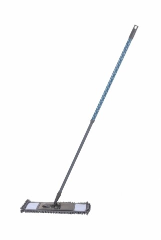 Mop plat Retro Blue, 40 x 120 cm, metal/microfibra, albastru