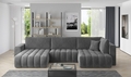 Coltar extensibil stanga 6 locuri ELTAP, LT-06SO, Bonito, 350x175x92 cm, lemn/poliester, gri inchis