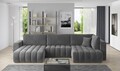 Coltar extensibil stanga 6 locuri ELTAP, LT-06SO, Bonito, 350x175x92 cm, lemn/poliester, gri inchis