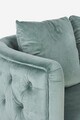 Canapea 2 locuri Tenbury, Bizzotto, 144x77x79.5 cm, lemn de frasin/otel/catifea, albastru tiffany