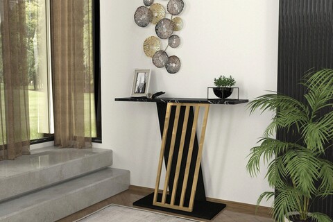 Dulap, tera home, gravity, 90x76.8x29.6 cm, pal, negru / auriu