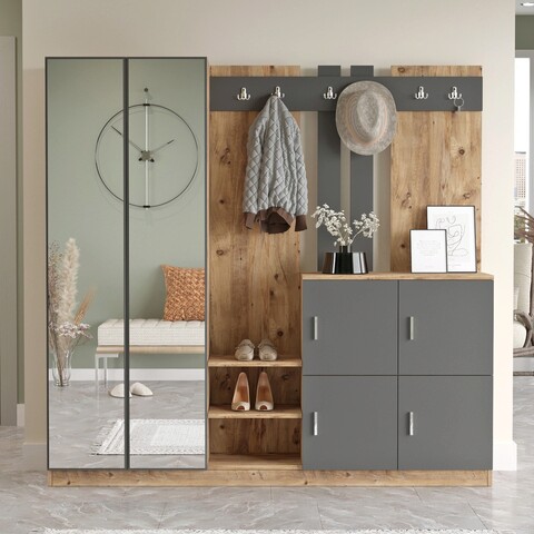 Cuier de perete, locelso, dd9, 187.2x180x37.5 cm, pin atlantic / antracit