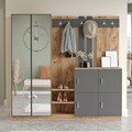 Cuier de perete, Locelso, DD9, 187.2x180x37.5 cm, Pin Atlantic / Antracit