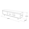 Comoda TV, Yardley, LV1, PAL, Argintiu / Negru