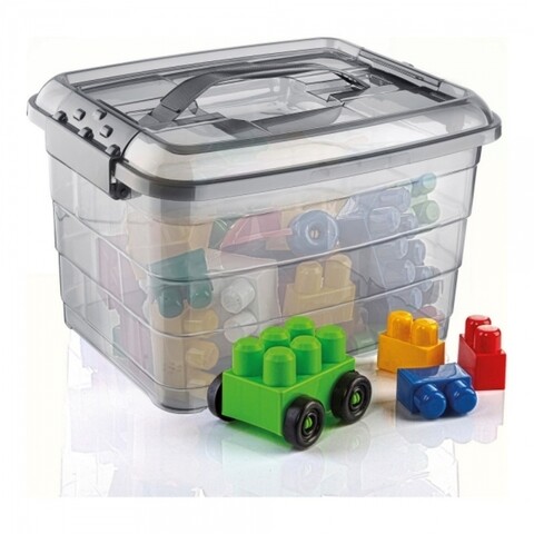Cutie de depozitare tetris, confortime, 14 l, plastic, gri