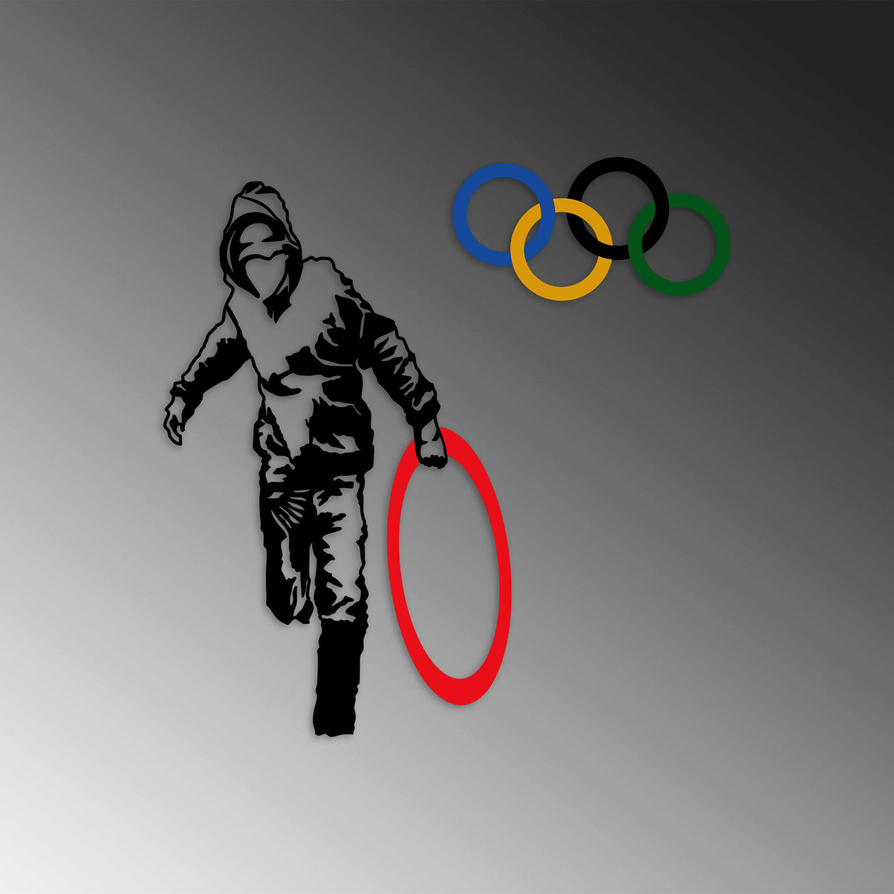 Decoratiune de perete, Banksy, Dimensiune: 62 x 61 cm, Multicolor - view 5