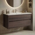 Dulap de baie cu chiuvetă, Hanah Home, Side 100 v3, Maro inchis